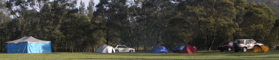 [Paddock with cars and tents]